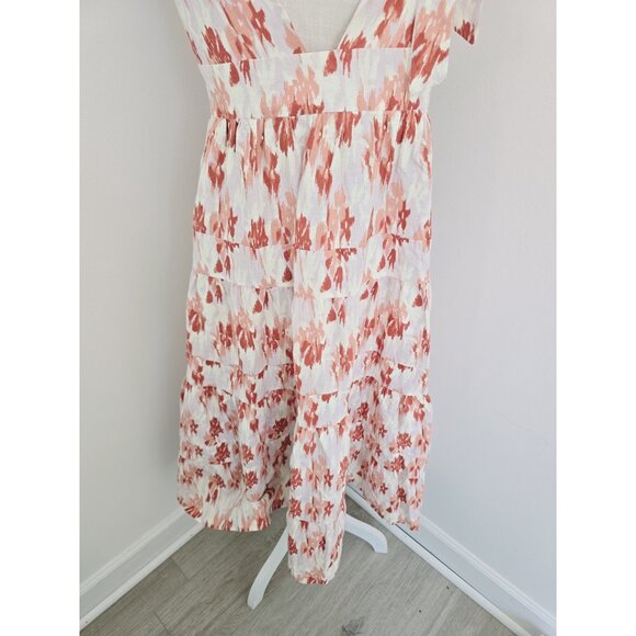 House of Harlow 1960 Linen Blend Midi Maxi Tiered Cottagecore Sleeveless Dress M - Picture 11 of 15